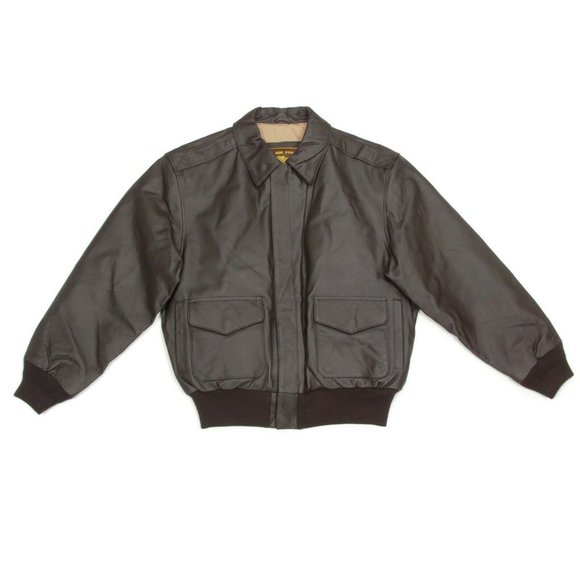 LANDING LEATHERS AIR FORCE Style Mens Brown Bomber Flight Jacket size Medium - Picture 1 of 4